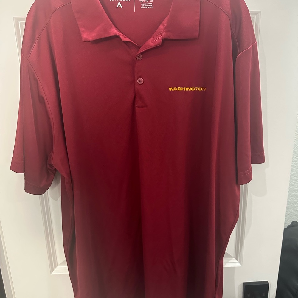 NFL Washington Football Team Issued Burgundy Polo Golf Shirt Size XL Antigua